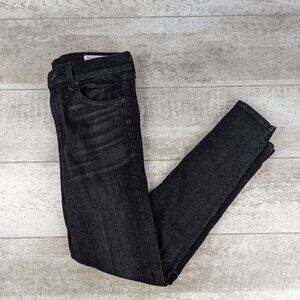Rag & Bone High Rise Skinny Ankle Jeans Women's Size 29 Black Dark Wash Pockets